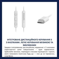 Наушники Philips TAE5008WT/00 USB-С White Фото 3