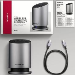 Концентратор AXAGON USB-C 9-in-1 wireless 15W PD100W 0.6m Фото 5