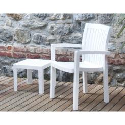 Стол садовый PAPATYA к шезлонгу Suda белый Фото 3