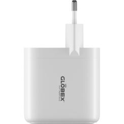 Зарядное устройство Globex GaN 1xUSB + 1xUSB-C 65W FastPower white Фото 1