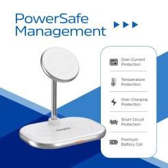 Зарядное устройство Energizer 15W 3-in-1 magnetic wireless white Фото 8
