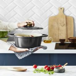 Кастрюля Tefal Air, з кришкою, 3.1л, алюміній, чорний Фото 4