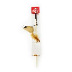 Игрушка для кошек "FOX" Вудка-дражнилка ECO "Миша з пухом" Фото 1