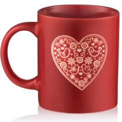 Чашка Ardesto Heart, 320мл, кераміка, червоний Фото 1