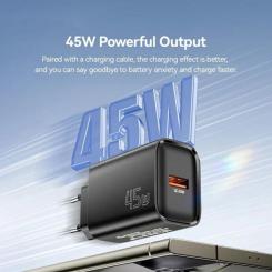 Зарядное устройство Essager USB-A QC3.0 45W black Фото 1