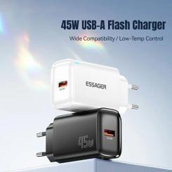 Зарядное устройство Essager USB-A QC3.0 45W black Фото 5