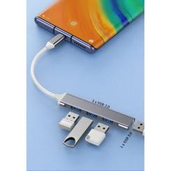 Концентратор XoKo USB-C 3xUSB 2.0 + 1xUSB 3.0 Фото 2