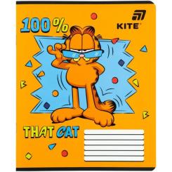 Тетрадь Kite Garfield, 12 аркушів, лінія Фото 2
