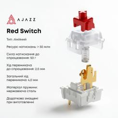 Клавиатура Ajazz AK820 Red Switch USB-C UA Black Фото 9