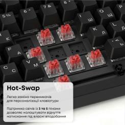 Клавиатура Ajazz AK820 Red Switch USB-C UA Black Фото 10