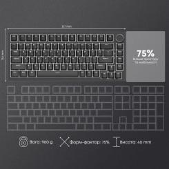 Клавиатура Ajazz AK820 Red Switch USB-C UA Black Фото 16