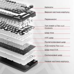 Клавиатура Ajazz AK820 Red Switch USB-C UA Black Фото 7