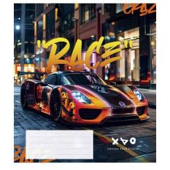 Тетрадь Школярик Night racers 36 аркушів клітинка Фото 1