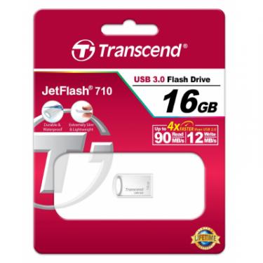 USB флеш накопитель Transcend 16GB JetFlash 710 Metal Silver USB 3.0 Фото 2