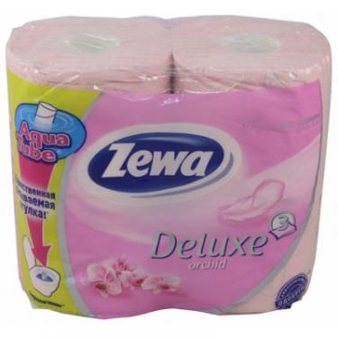 Туалетная бумага Zewa Deluxe 3-слойная Орхидея Розовая 4 шт Фото