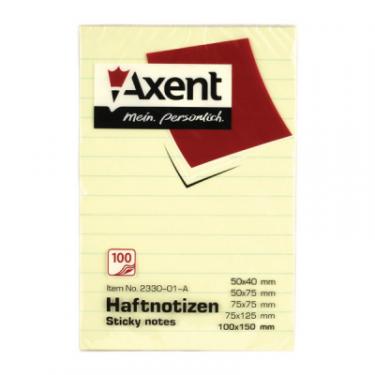 Бумага для заметок Axent with adhesive layer 100x150мм,100sheets.lined,past Фото 1