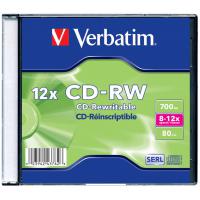 Диск CD Verbatim 700Mb 12X SlimBox 1шт Matt Silver Фото