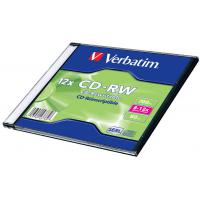 Диск CD Verbatim 700Mb 12X SlimBox 1шт Matt Silver Фото 1