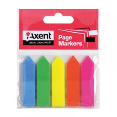 Стикер-закладка Axent Plastic bookmarks 5х12х50mm, 125шт, arrows, neon c Фото 1