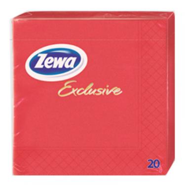 Салфетки столовые Zewa Set Luxury 3-слойные красные 20 шт Фото