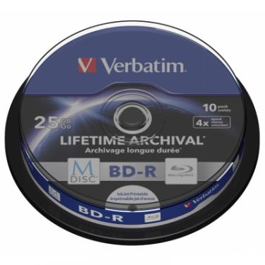 Диск BD Verbatim 25Gb 4x Cake 10pcs Printable M-DISC Фото