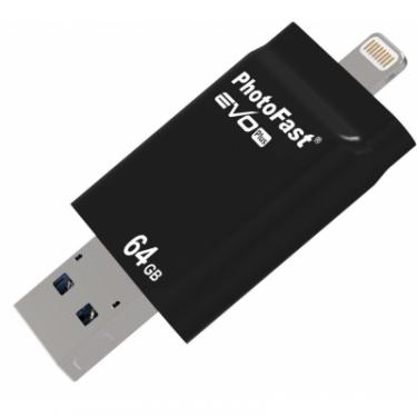 USB флеш накопитель PhotoFast 64GB i-Flashdrive EVO Plus Black USB3.0-microUSB/L Фото 2