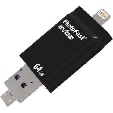 USB флеш накопитель PhotoFast 64GB i-Flashdrive EVO Plus Black USB3.0-microUSB/L Фото 3