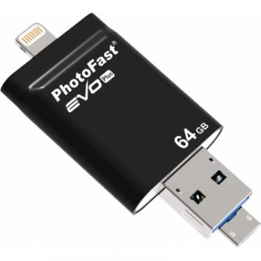 USB флеш накопитель PhotoFast 64GB i-Flashdrive EVO Plus Black USB3.0-microUSB/L Фото 5