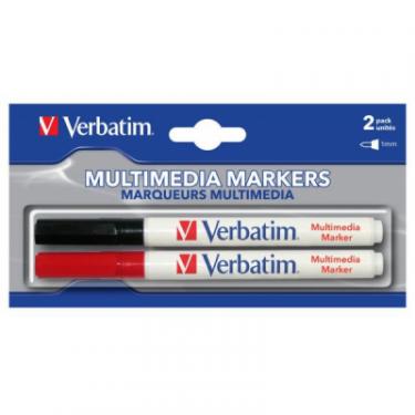 Набор маркеров Verbatim MULTI MEDIA MARKER 2шт/PACK (BLACK/RED) Фото