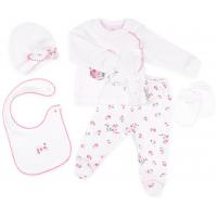 Набор детской одежды Bibaby 5 шт для девочек, кремовый-розовый Фото