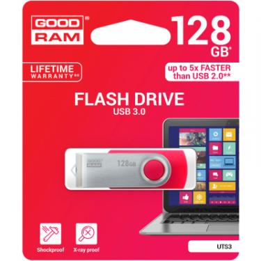 USB флеш накопитель Goodram 128GB UTS3 Twister Red USB 3.0 Фото 2
