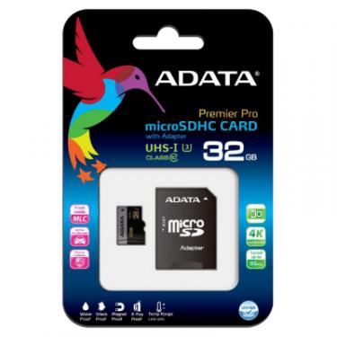 Карта памяти ADATA 32GB microSD class 10 UHS-I U3 Фото 2