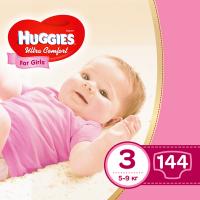 Подгузники Huggies Ultra Comfort 3 Box для девочек (5-9 кг) 144 шт Фото