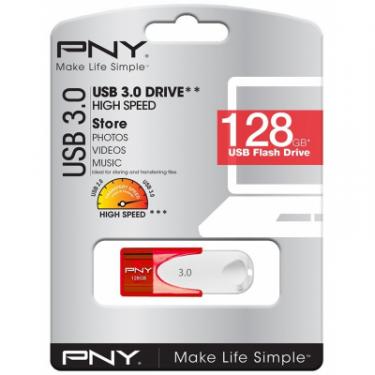 USB флеш накопитель PNY flash 128GB Attache4 Red USB 3.0 Фото 4