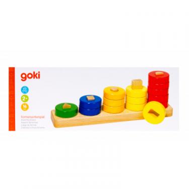Развивающая игрушка Goki Пирамидка Учим фигуры Фото 5