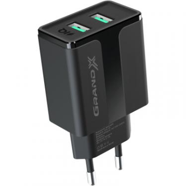 Зарядное устройство Grand-X CH-15UMB (5V/2,1A + DC cable 2,4А USB -> Micro USB Фото 2