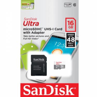 Карта памяти SanDisk 16GB microSD Class 10 UHS-I Ultra Фото 3