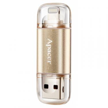 USB флеш накопитель Apacer 16GB AH190 Gold USB 3.1/Lightning Фото 2