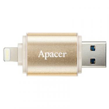 USB флеш накопитель Apacer 16GB AH190 Gold USB 3.1/Lightning Фото 3