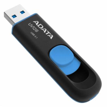USB флеш накопитель ADATA 128GB UV128 Black/Blue USB 3.1 Фото 3