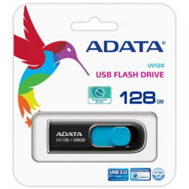 USB флеш накопитель ADATA 128GB UV128 Black/Blue USB 3.1 Фото 7