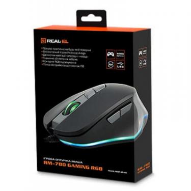 Мышка REAL-EL RM-780 Gaming RGB, black-grey Фото 5