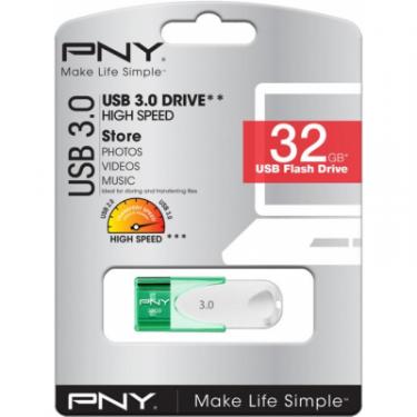USB флеш накопитель PNY flash 32GB Attache4 Green USB 3.0 Фото 3