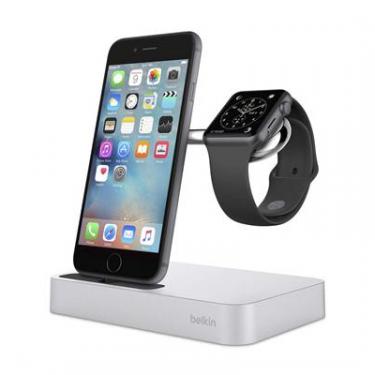 Зарядное устройство Belkin Charge Dock iWatch + iPhone, silver Фото 2
