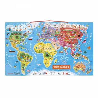 Развивающая игрушка Janod Магнитная карта мира англ.язык Фото 3