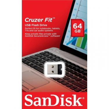USB флеш накопитель SanDisk 64GB Cruzer Fit USB 2.0 Фото 3