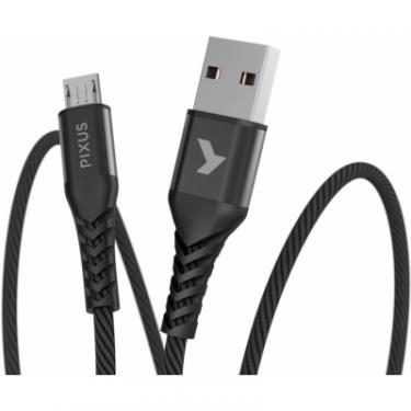 Дата кабель Pixus USB 2.0 AM to Micro 5P 1.0m Flex Black Фото