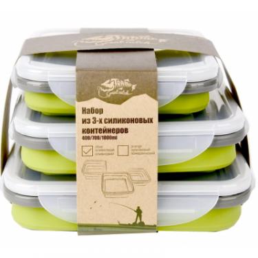 Набор туристической посуды Tramp из 3х контейнеров силиконовых 400/700/1000ml olive Фото 3