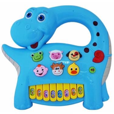 Развивающая игрушка BeBeLino Интерактивная панель Музыкальный динозавр (голубая Фото