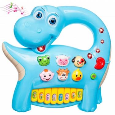 Развивающая игрушка BeBeLino Интерактивная панель Музыкальный динозавр (голубая Фото 2